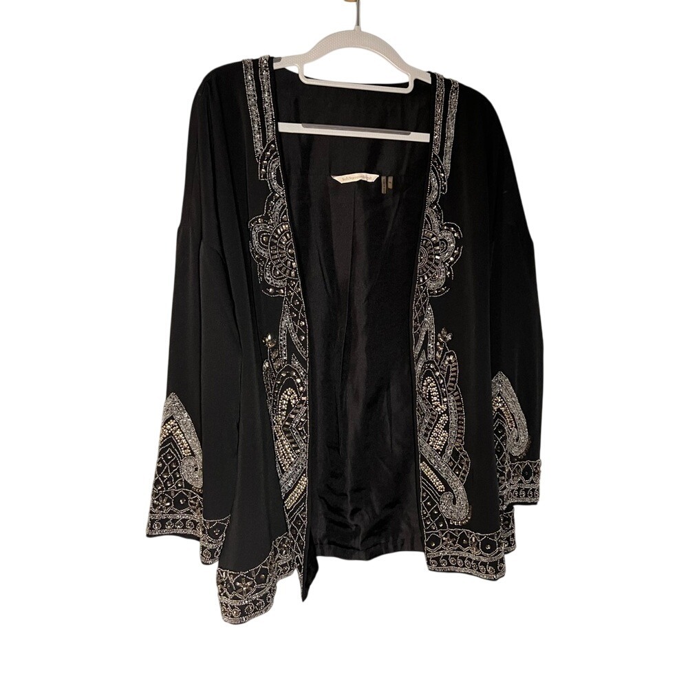 Soft Surroundings beaded open front cardiganโ